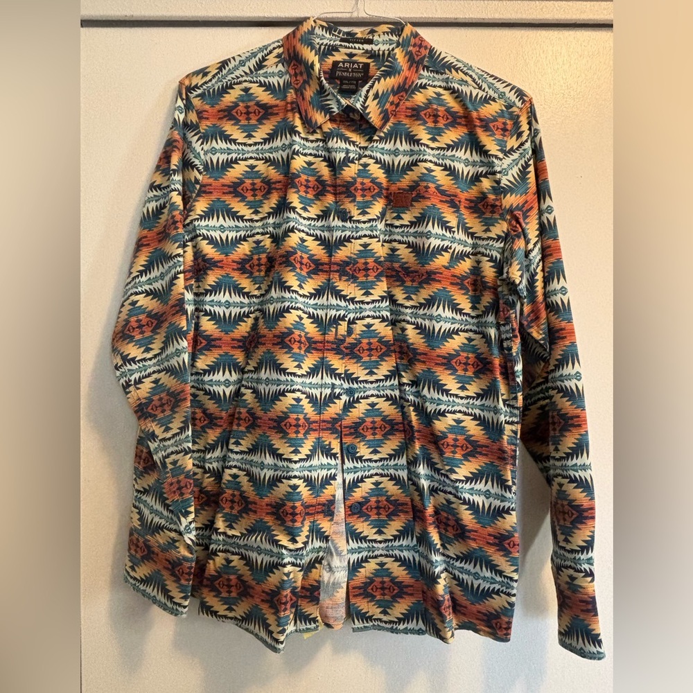 Ariat Multicolor Patterned Button Down Shirt - image 1